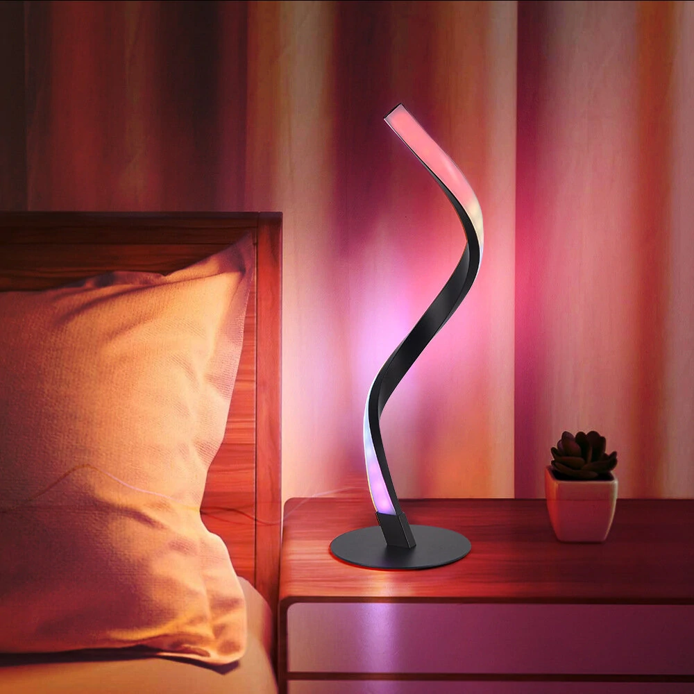 WiFi Spiral Bedside Table Lamp RGB LED Night Light Support Voice Control Tuya Smart Life APP Work With Alexa Google Home (image for) WiFi Spiral Bedside Table Lamp RGB LED Night Light Support Voice Control Tuya Smart Life APP Work With Alexa Google Home